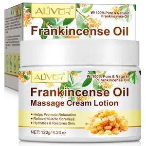 ALIVER Large-capacity 120g Frankincense Oil Massage Moisturizing Cream. Moisturizing and massaging, soothing discomfort, hydrating and nourishing, lubricating and comfortable. Suitable for all skin types.