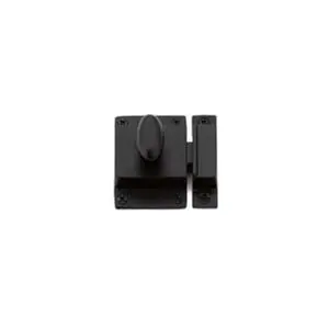 212 MAIN Emtek Surface-Mount Cabinet Latch Door Hardware, 2.25x2 in., Solid Brass Construction, Flat Black Finish