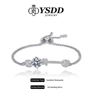 【6.20 Double Slider Bracelet】2CT Stylish Double Slider Bar bracelet vvs Synthetic Moissanite Bracelet in 925 Sterling Silver