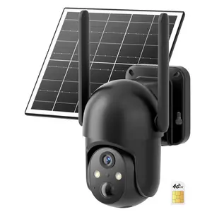 4G LTE Cellular Solar Surveillance Black Security Camera – 2K HD Video 360° View,NoWiFi, Remote APP Controlled,WaterProof,MotionActivated, NightVision, 4GData Card Included (Data refill is required for Unlimited 4G data usage) Connection