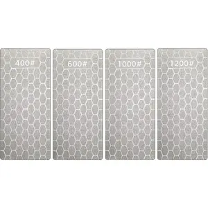 4 Pieces Sharpening Stone Grit Honing Stone for Sharpening Dull, Blunt or Tired Edges, 5.9 x 2.48 Inches(400/600/1000/1200 Grit)