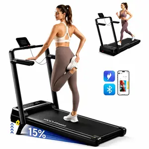 YPOO Compact Portable Quiet Folding Incline Walking Treadmill - Walking Pad, Walkable Treadmill, Steel Frame, Handrails, 15% Incline, Low-Impact Cardio/Warm-Ups, Glutes/Legs Targeting, Indoor Daily Steps (Mother’s Day Gift), Portable Treadmill outdoorfun