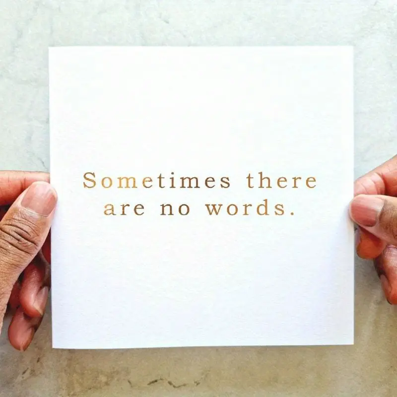 1pc  There Are No Words Sympathy Card - Thinking Of You Card - Condolence Card - Bereavement Card - Rose Gold Foil Card