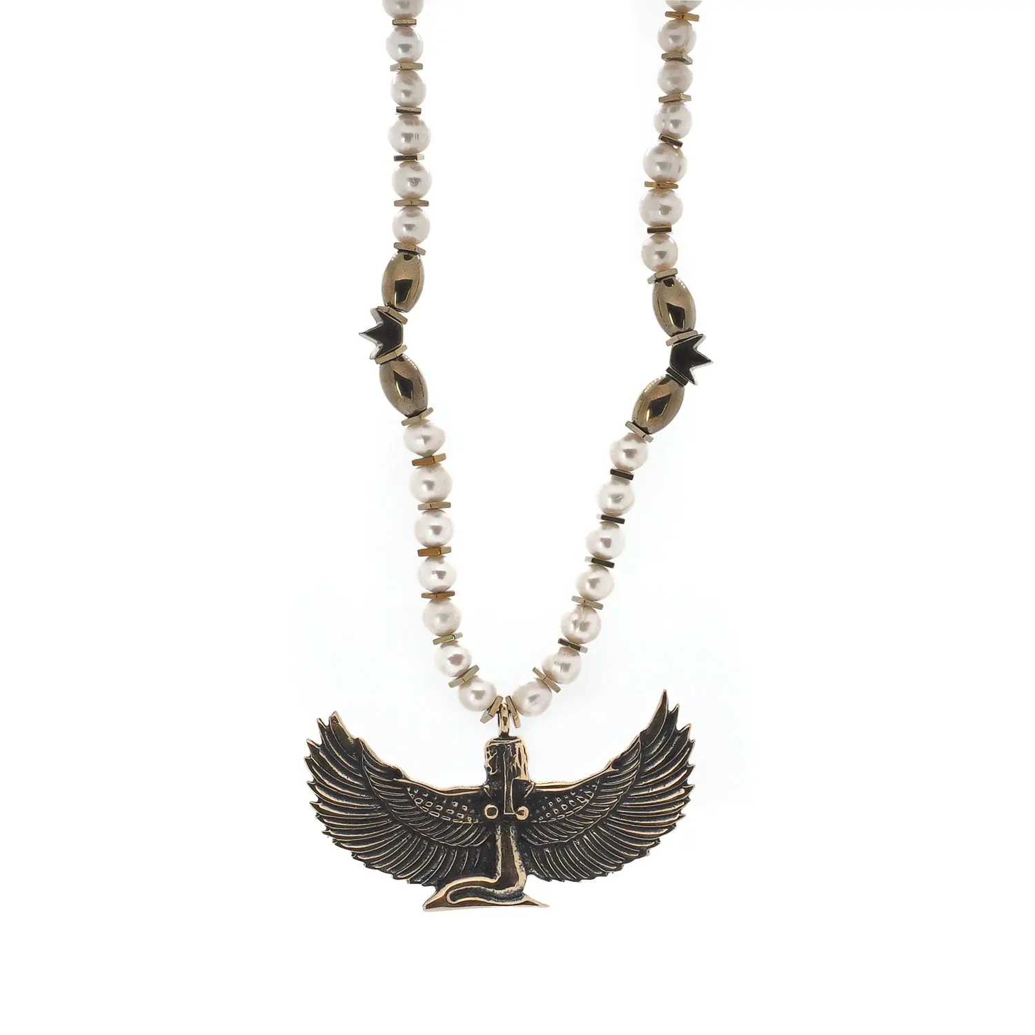 White Isis Goddess Necklace