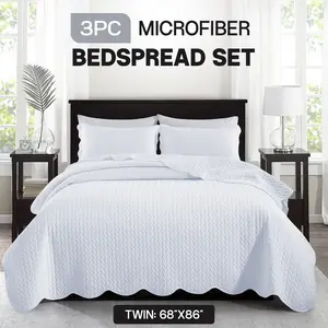 3pcs Bedspread Set Leaf Pattern Soft Breathable Microfiber Bedspread Modern Floral Coverlet For All Seasons With Free Pillow Shams Christmas Gifts For Family Friends 1 Bedspread 1 Or 2 Pillow Shams