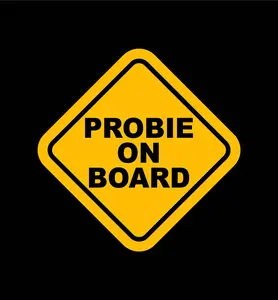 Firefighter Probie on Board  (two decals 2.5") Stickers