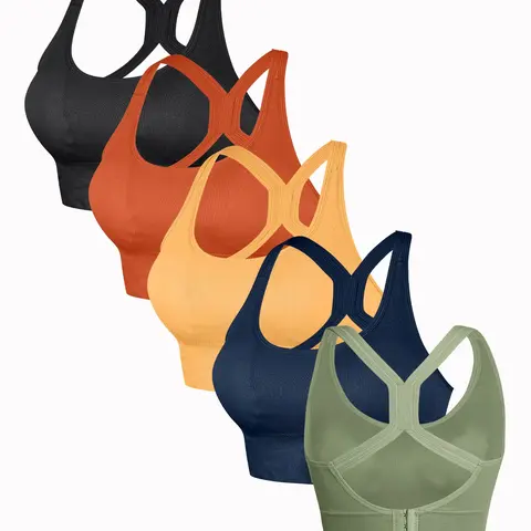 Women's Seamless Medium Support Sports Bra, Backless Design Yoga Workout Bra, Fashionable Activewear, Active Lifestyle Gym Wear, Backless Yoga Bras