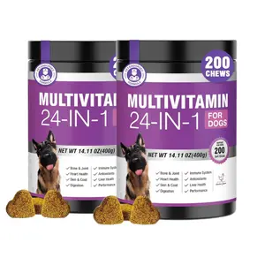 Support Digestive Health – TTLXRL 24-in-1 Multivitamin Chews for Dogs,Combination Set- bottles, Rich in Digestive Enzymes & Prebiotics, for Digestive Wellness and Skin Comfort