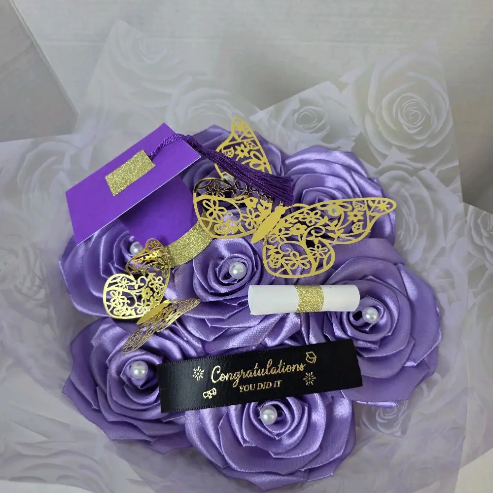 Congratulations You Did It. handmade Eternal Roses Bouquet for Graduation gifts.