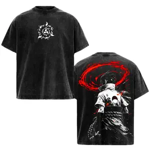 Sasuke Uchiha - NRT T-Shirt, Vintage Washed Graphic Tee, Sharingan & Rinnegan Design, Anime Cotton Shirt, Unisex Sasuke Uchiha Fan Gift, Limited Edition, Custom Print