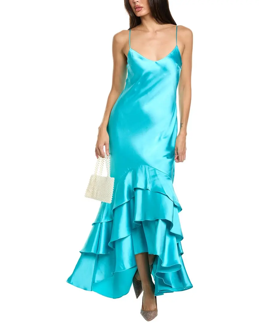 ML Monique Lhuillier Lenora Satin Midi Dress