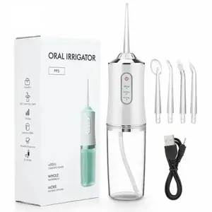 Oral Irrigator Portable Dental Water Flosser USB Rechargeable Water Jet Floss Tooth Pick 4 Jet Tip 220ml 3 Modes Teeth PH260