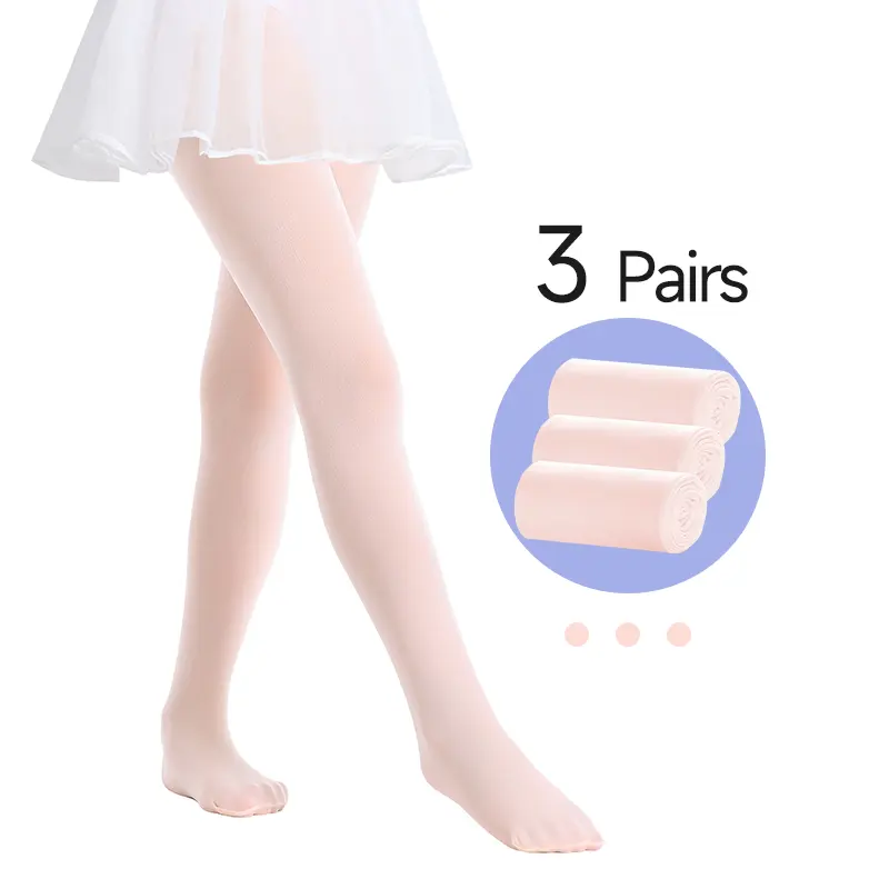 Girls Professional Dance Socks, Ballet Tights for Stage Performances, Light Pink-colored Tight-fitting One-piece Pants, Lightweight, Breathable, Stretchy Style,