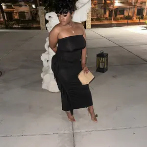 Black Tassel Tube dress