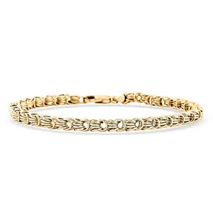 Byzantine Links Chain Bracelet in 10K Yellow Gold 7.50 In 4.60 Grams Christmas Gifts