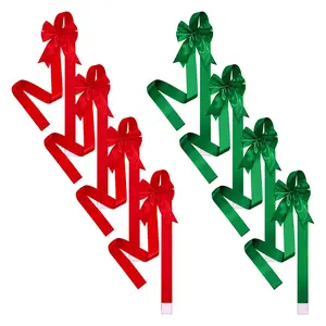 Christmas decorative ribbons and bows can be used to decorate cabinet doors, windows, door frames, wardrobes, and for making decorative bows.
