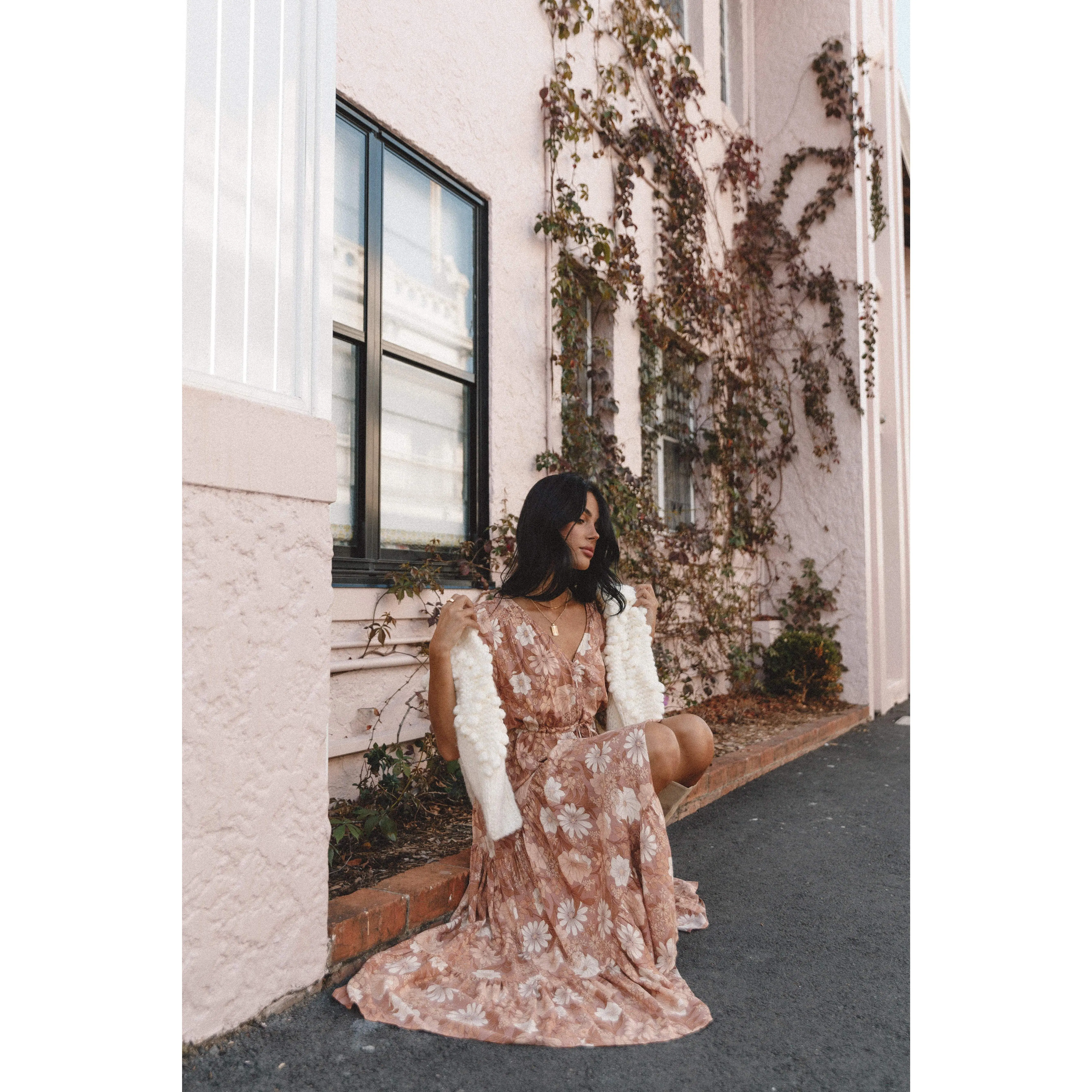 Kelda Dress - Tan Floral Kelda Dress - Tan Floral