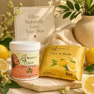 Byenblan lemon  Face Cream  set with soap for Soft Radiant Skin - lemon Infused Body Cream for Glowing Look