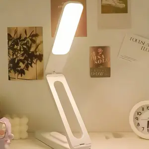 Foldable LED Table Lamp, USB Plug / Battery Powered Eye Care Study and Work Desk Lamp, Portable Indoor Lighting, Dimmable Light for Indoor Reading, Adjustable Lights