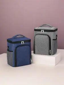 Multi Functional Insulated Lunch Bag Business Style Double Opening Large Capacity Portable Tote for Office Workers Picnic