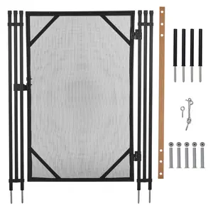 Heavy Duty Removable Pool Safety Fence with Gate – 2.5 x 4FT Modular Pool Barrier, Steel & Aluminum Frame, Tear-Resistant 320GSM/340GSM Mesh, Easy DIY Installation, Child & Pet Safety Fence for Inground & Above-Ground Pools, Patio, Yard & Outdoor Protecti