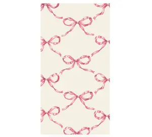 Pink Bow Lattice Guest Napkin - Pack of 16