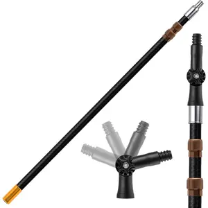 10FT Heavy-Duty Fiberglass Telescoping Extension Pole with Twist Lock,Non-Conductive for Electrical Safety,High Stiffness for Painting,Cleaning,Dusting,Window Washing-Universal 3/4" Threaded Tip