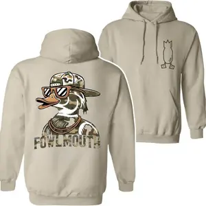 Fowlmouth Hunting Bomb Hoodie, Waterfowl Hunter Apparel Hoodie, Old School Wood Duck  Pullover Hoodie, Vintage Duck Hunter Streetwear Gift Hoodie cape Cotton Graphic Tees Funny Meme Gildan Shirt Tee Sweatshirt Hoodie