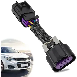 DRL Harness Adapter, Daytime Running Light Headlights + Halos Harness Car DRL Headlight Fog Lamp Plug and Play Adapter Kit, Compatible with 2010-2015 Chevrolet Chevy Camaro
