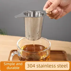 304 Tea strainer, double-eared tea set accessory, stainless steel tea brewing tool, tea filter.