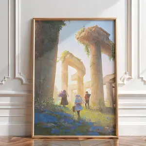 Sousou No Frieren Anime Manga Poster Art Print, Frieren Vintage Minimalist Japanese Wall Decor Artwork (Unframed, Print Only)