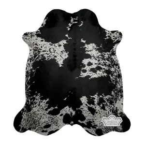 Natural Authentic Black & White Cowhide Rug
