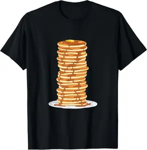 100% Cotton Tall Stack Of Pancakes - Pancake Lover Flapjacks Breakfast T-Shirt