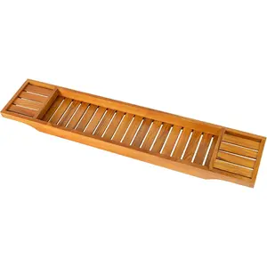 Teak Bathtub Tray, Wooden Bath Caddy for Bathtub, Wood Bath Table for Tub
