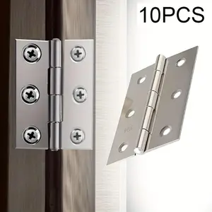 10-Pack Durable Stainless Steel Flat Hinges, Fashionable Design for Cabinets, Windows, Wooden Boxes, Home Renovation Essentials, 7.5cm X 5cm