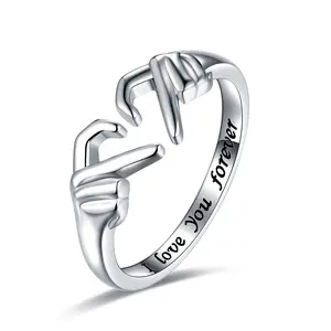 Women's Adjustable "I Love You Forever" Ring, Heart-Shaped Hug Promise Ring, Women's Proposal Ring