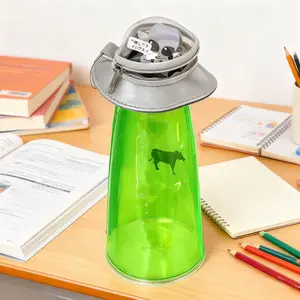 Transparent Creative Ufo Stationery Bag, Fun Alien Style, Student Pencil Storage, Office Organization, Mini Plush Toy Bag, Creative Gift