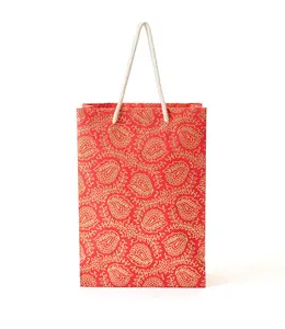 Holiday Floral Graphic Handmade Gift Bag