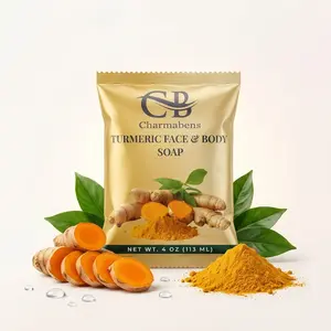 Charmabens Turmeric Face & Body Soap – Gentle Cleansing Bar with Turmeric Extract | Smooth & Fresh Skin (4oz)