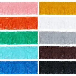 10 Rolls 30 Yards 25 mm Wide Fringe Tassel Trim, Lace Ribbon Fringe Trim for Sewing Crafts Clothing, Curtains(Colorful)