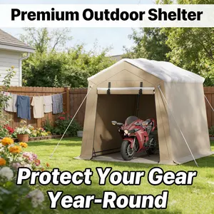 LH-Car park sunshade tent, for home, garden, building, waterproof & durable6x8 Ft Carport Heavy Duty Tent  with Roll-Up Windows , Durable & Versatile ConstructionPortable Garage with Removable Sidewalls & Doors,