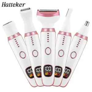 Women's 5-in-1 Electric Shaver, USB Rechargeable Waterproof Stainless Steel Trimmer, Painless for Sensitive Skin, Silky Smooth Bikini Trimmer, Ideal Gift for Women