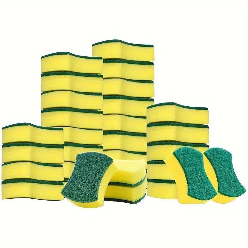 12pcs Kitchen Cleaning Sponge, Cutlery Anti-Scratch, Scrub Sponge, For Hotel/Restaurant/Commercial