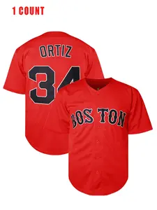 Men's Embroidered Baseball Jersey, Loose-Fit Quick-Dry Sports Shirt, Casual Outdoor Wear, All-Season Comfortable Fabric, Jersey Top