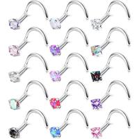 Screw Shape/18G/Colorful Gemstone