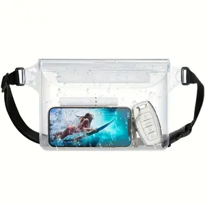 Waterproof Waist Bag, Clear Waist Bag with Adjustable Strap, Storage Bag for Beach, Swimming, Diving, Boating, Fishing