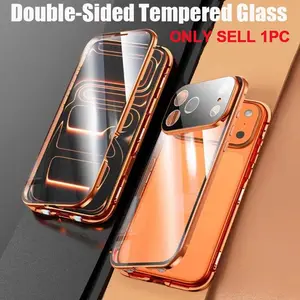 360-Degree Shockproof Protection Glass Case for Apple iPhone 17 Pro Max, 6061 Aluminum Metal Frame, Magnetic Protective Cover, High-Quality Smartphone Shell