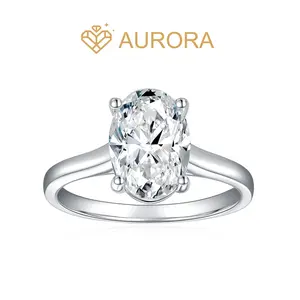 【#236 Blair】2.5 Carat Oval Moissanite ring with 925 Sterling Silver Engagement Anniversary gift Jewelry Synthetic Moissanite