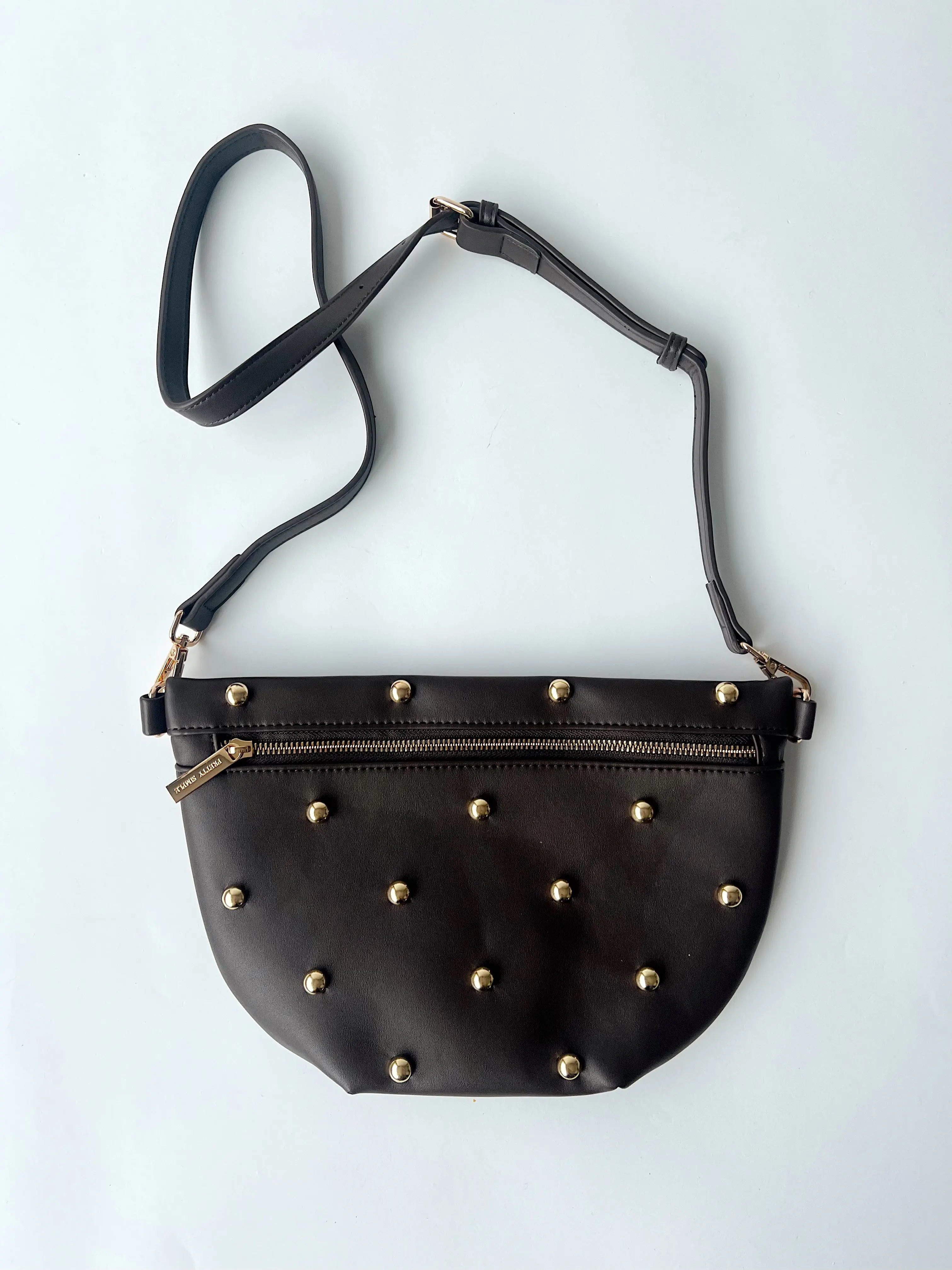 The Westlyn Woven Gold Studded Bag in Chocolate