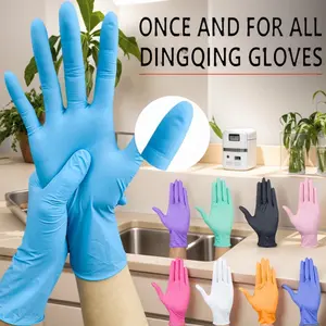 100/50/20pcs/bag, black disposable nitrile gloves, durable and waterproof, great for kitchen, tattoo, outdoor car wash, salon use, non-medical gloves.